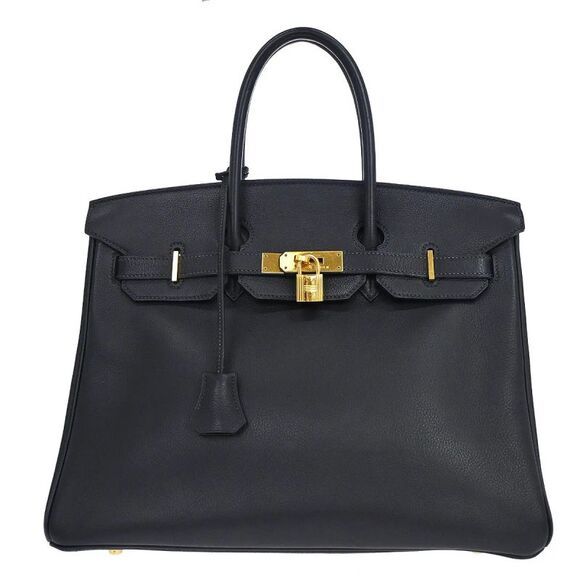 Hermes Handbags - Hermes Birkin Blue Togo With Gold Hardware Blue Leather Handbag